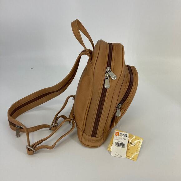 LE DONNE MINI SOFT TAN LEATHER BACKPACK - Picture 7 of 16